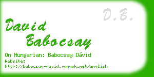 david babocsay business card